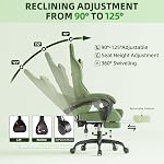Ferghana Velvet Fabric Gaming Chair, High Back Ergonomic Gamer Chair for Adult, Comfortable Video Game Chair with Footrest and Massage Lumbar Cushion, Racing Reclining Office Computer Desk Chair Green