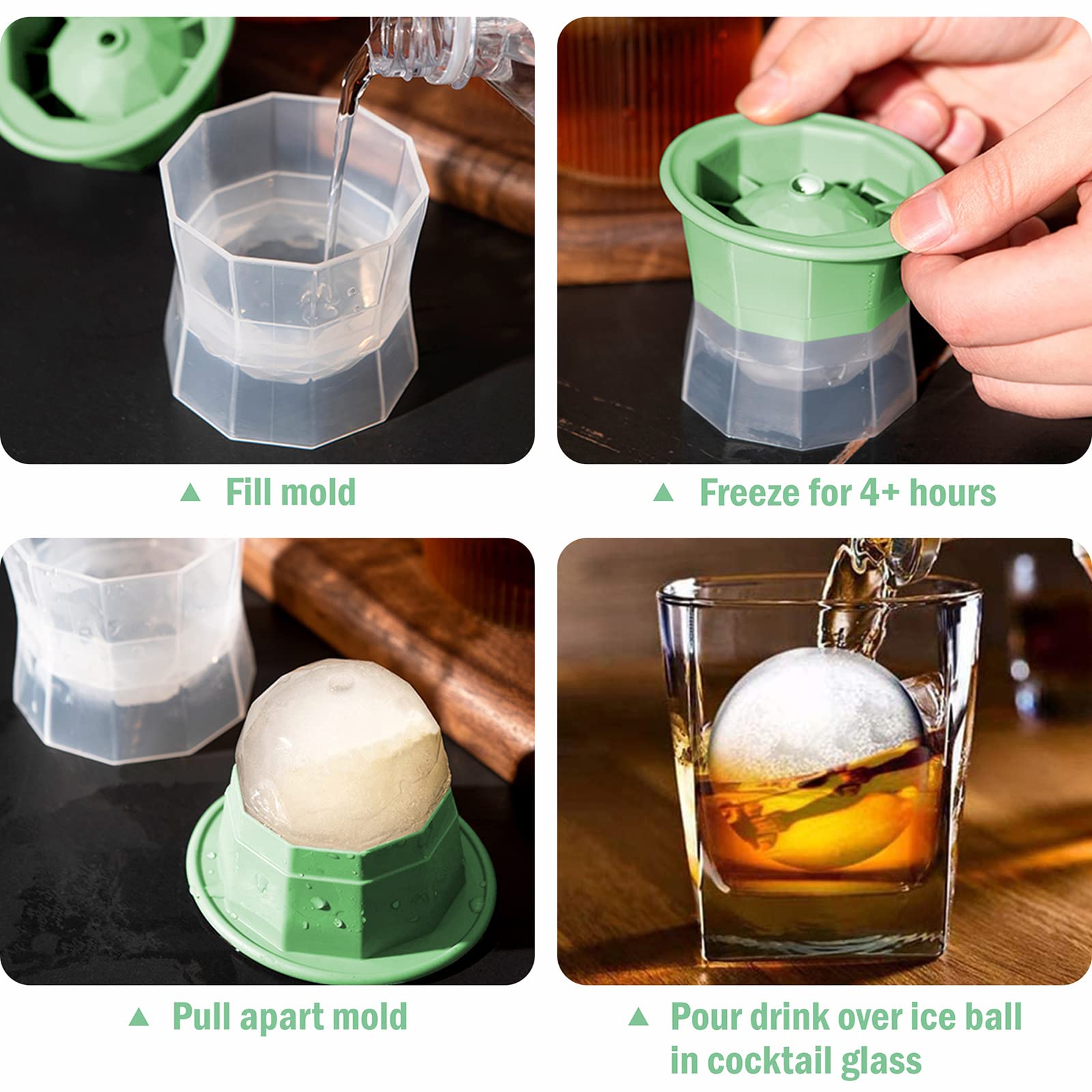 Amazon | スフィア製氷型 - アイスボール型 4個セット 2.5インチ