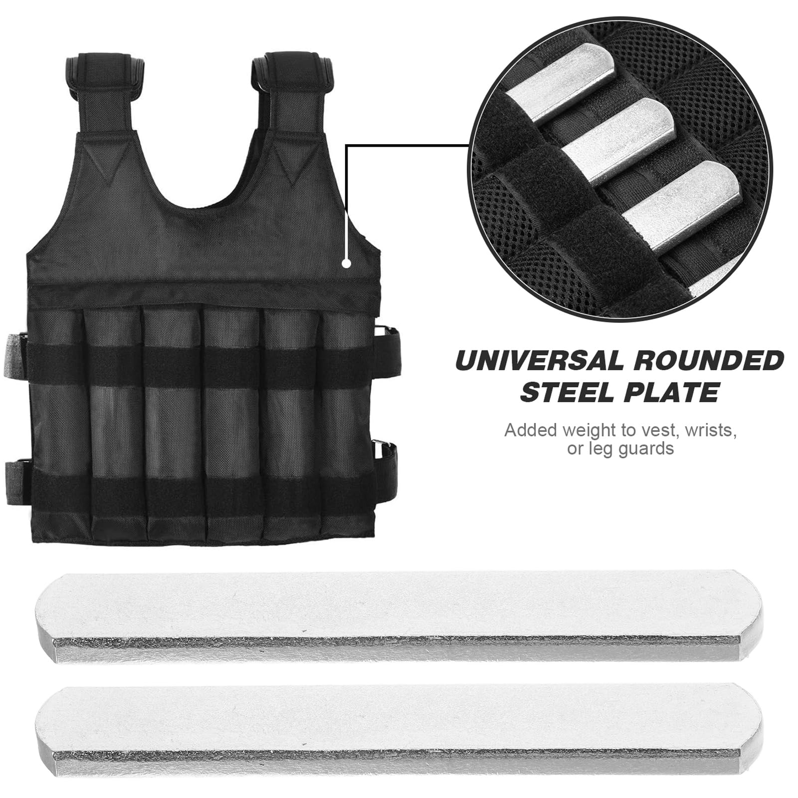 Lot de 10 plaques en acier pour musculation, poids de fitness mince