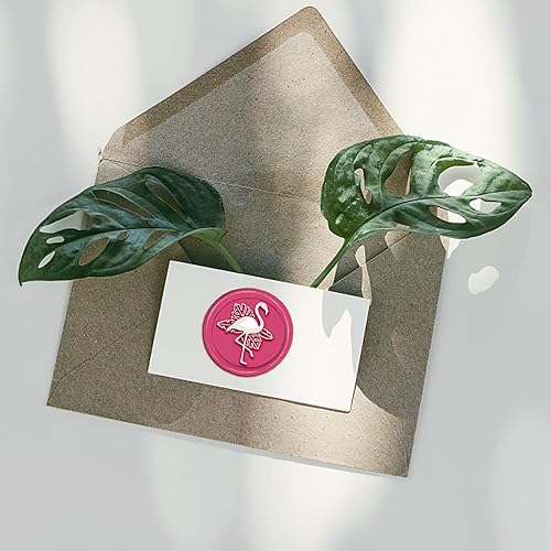 Miniatura 4 de CRASPIRE Sello de cera de flamenco, sello de hojas de palma, sellos de cera de animal de 1.57 pulgadas, cabeza de sello de latón extraíble vintage