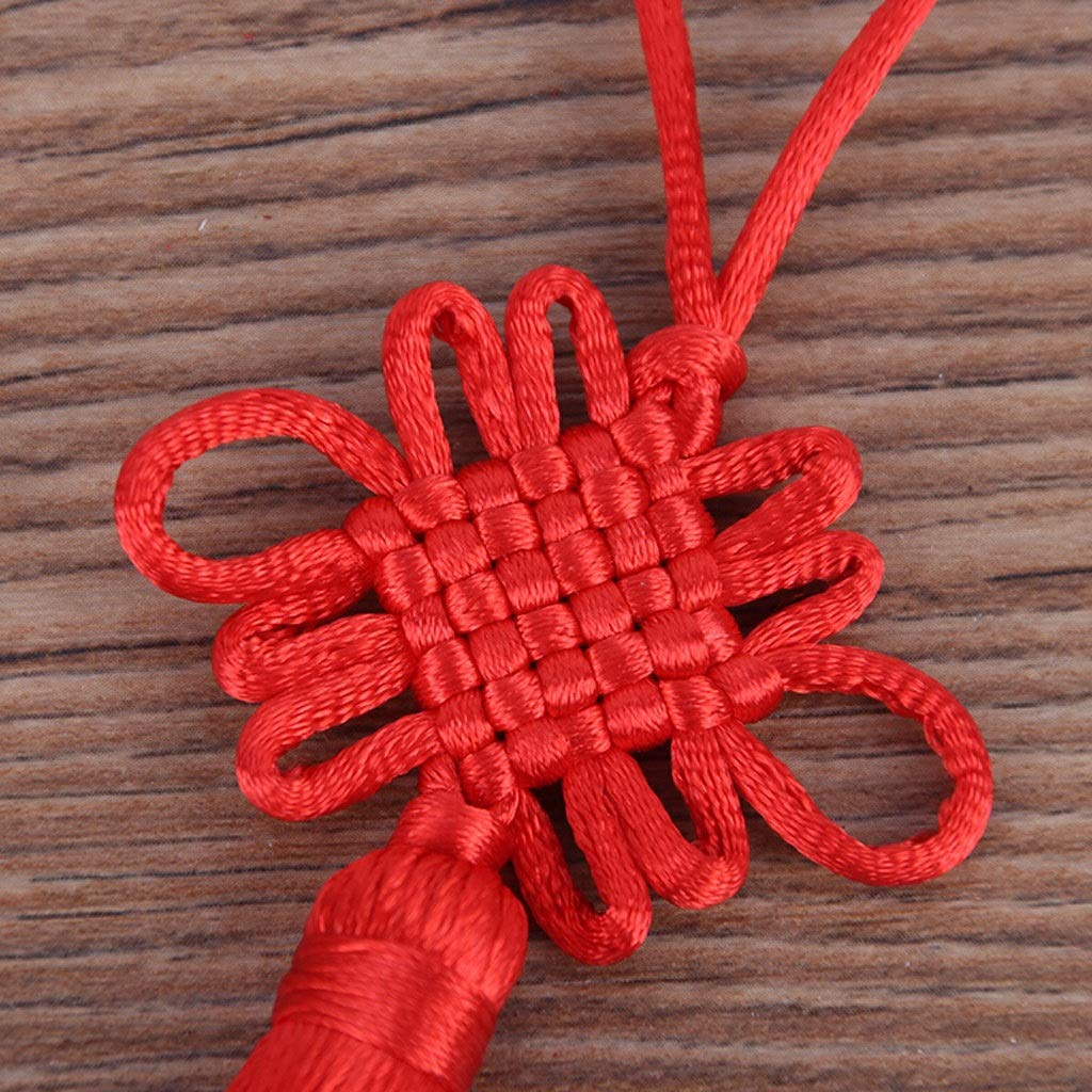 Nœud Chinois Coloré Pendentif Pompon Avec Artisanat Tissage Artisanal