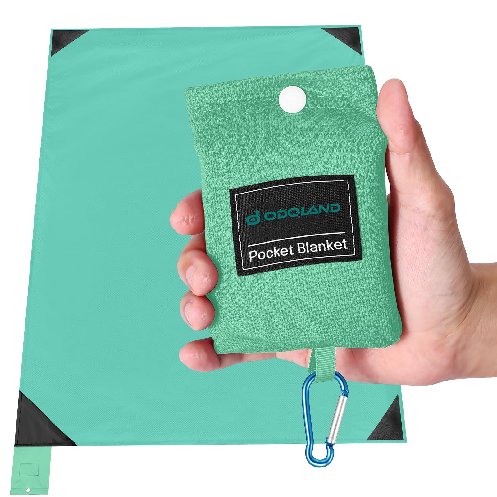 Odoland Outdoor Pocket Travel Blanket Beach Mat - Waterproof Sand Proof Beach Blanket, Picnic Mat - Multi Colour and Sizes - Portable Lightweight for Camping, Picnic AppleGreen M — image 1