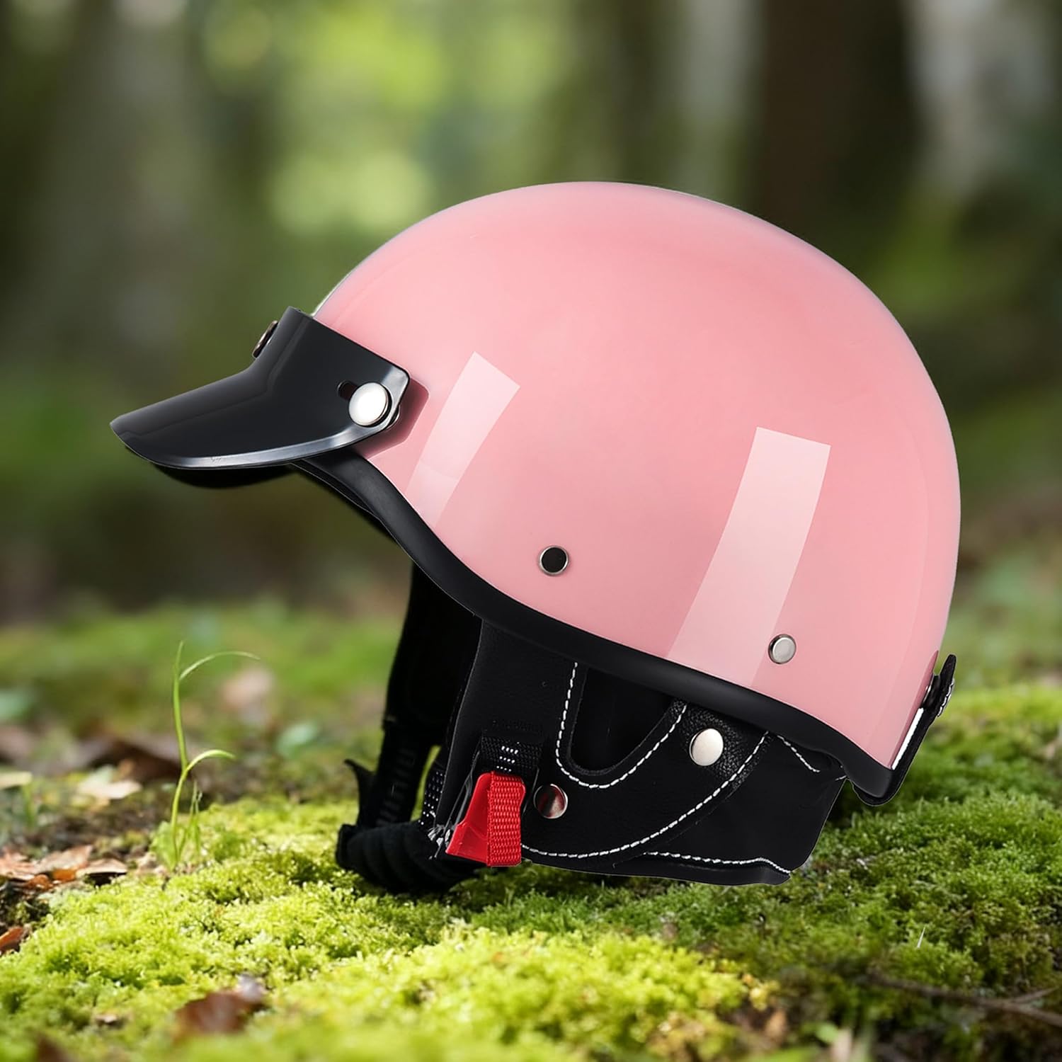 Half Motorcycle Helmets Retro Open Face Half Shell Motocross Helmet for Cycling Motocross Cruiser Bike Scooter Chopper Men Women DOT Approved