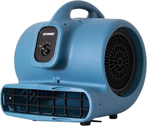 Miniatura 7 de XPOWER P-600A Pro 1/3HP 2600 CFM - Movimiento de aire centrífugo, secadora de alfombras, ventilador de piso, soplador, para restauración de daños