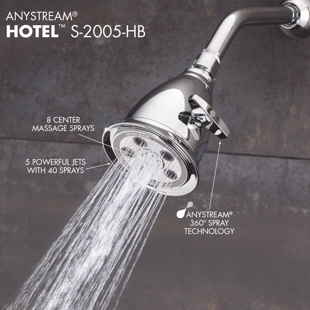 Speakman S-2255-BN Anystream 3-Spray Shower Head for Stylish Bathroom Décor, 2.5 GPM, Brushed Nickel - Fixed Showerheads