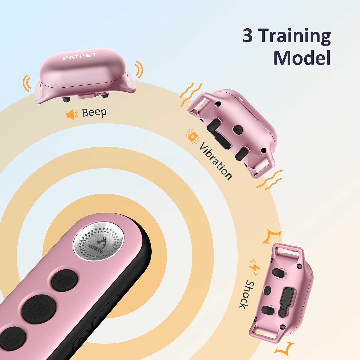 PATPET Shock Collar for Dogs - 4000FT Dog Training Collar with Remote, IPX7 Waterproof 4 Modes(Beep/Vibration/Shock/Safe) Dog Shock Collar, Rechargeable E-Collar for Small Medium Large Dogs (5-120Lbs)