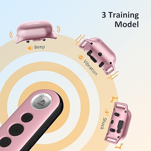 Miniatura 5 de PATPET Collar de entrenamiento para perros con control remoto, collar eléctrico para perros pequeños, medianos y grandes, 3 modos seguros