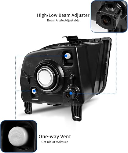 Miniatura 3 de DWVO Conjunto de Faro Delantero Compatible con Ford Mustang 2005-2009, Carcasa Negra, Lente Transparente para el Lado del Conductor y del Pasajero