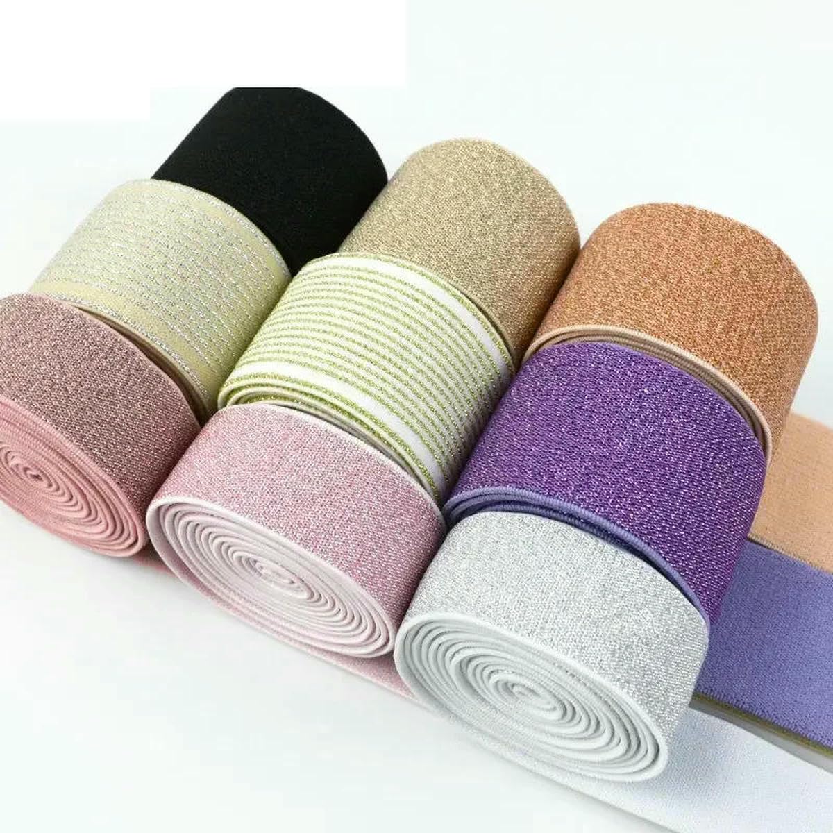 Banda elástica de nailon de seda de 3, 5 y 10 metros (25-50 mm), cinta de poliéster para cinturón, cinta de goma para bricolaje, accesorios de costura para cinturones de vestir, azul rey, 40
