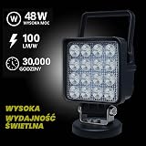 Willpower 1 x listwa świetlna LED z podstawą magnetyczną, 100 cm, przenośna, kwadratowa lampa LED do samochodu, SUV-a, przyczepy, ciągnika, ciężarówki, pracy, na kemping