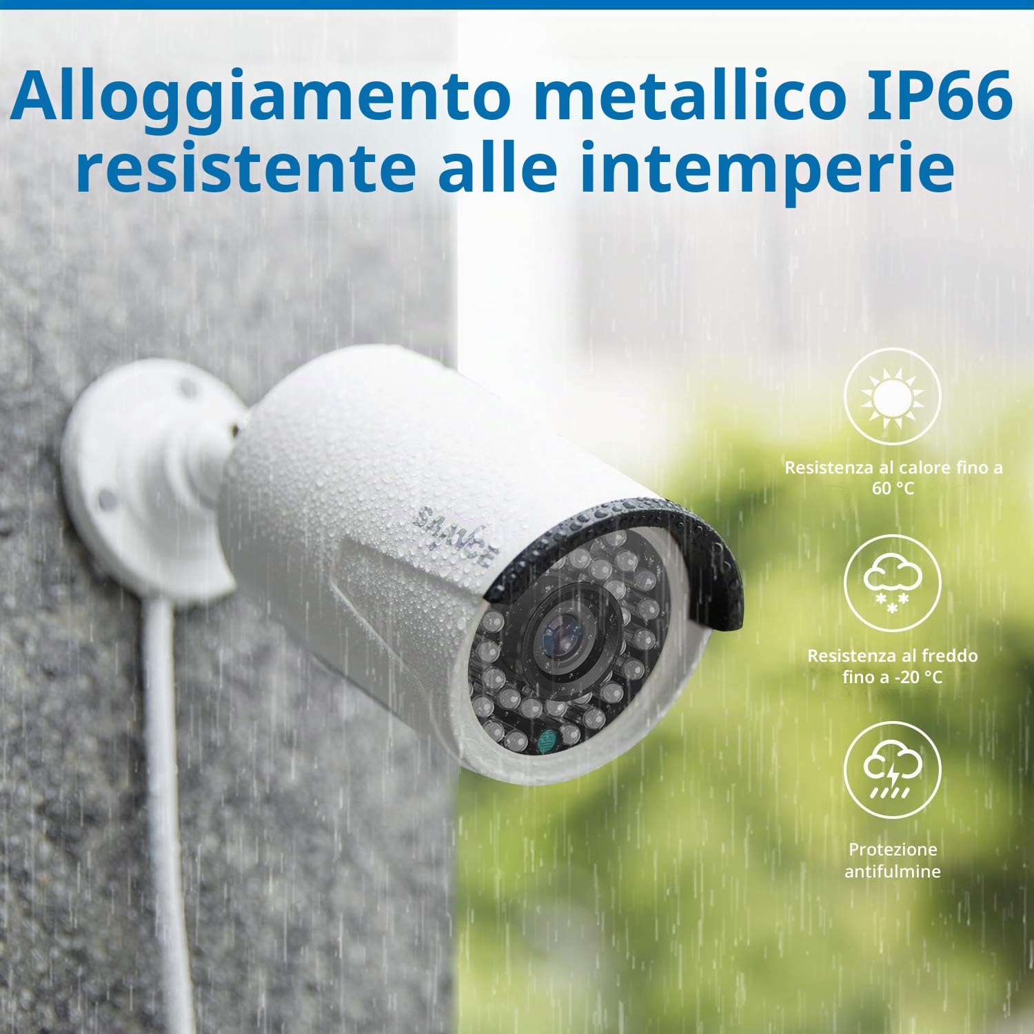 SANNCE Kit Videosorveglianza POE 8CH 5MP con HDD da 1TB + 8 x 2MP Telecamera per Esterni Registrazione 24/7, Visione Notturna IR