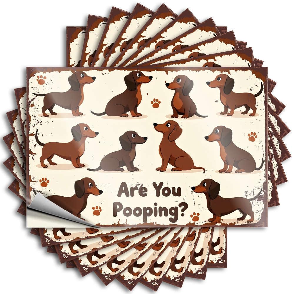 Label Tumbler Waterproof Self-Adhesive & Hip Hop Laminated - Dachshund Dog Cartoon Illustration. for Funny Bumper Adult | Car Decals Stickers Outside of(20X30CM-1Pcs)