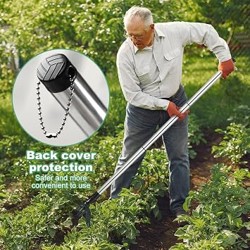 Weed Puller, Weed Remover Tool, Telescopic Root Remover, Stand-up Manual Weed Tool for Garden, Hand Weeder with Foot Plate and 4 Claws for Garden Lawn Farmland Transplant Gardening