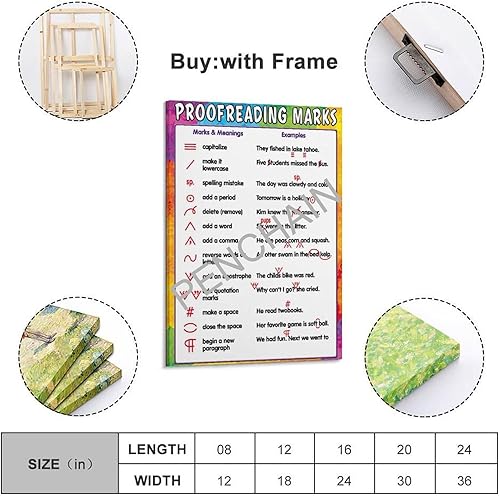 Miniatura 7 de Póster de marcas de corrección de textos, póster de aula para habitación estética, pósteres e impresiones en lienzo, póster artístico de pared para