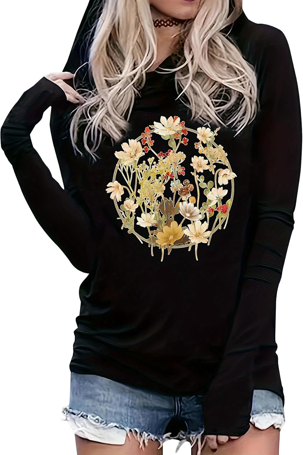 Live by The Sun Love by The Moon Hoodie Women's Sun and Moon Casual Long Sleeve Sweatshirt Round Neck Pullover Tops