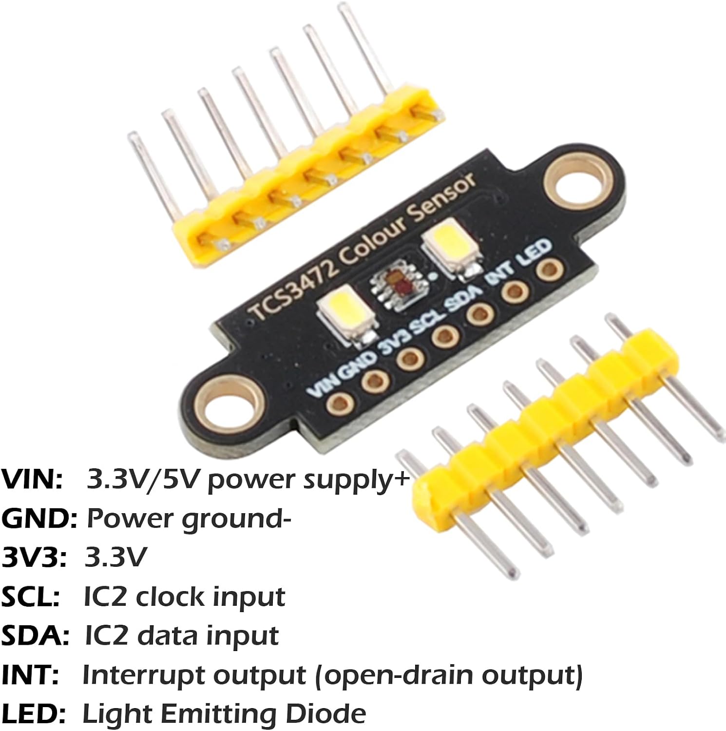Wishiot TCS3472 RGB Light Color Sensor Module Instruction Manual