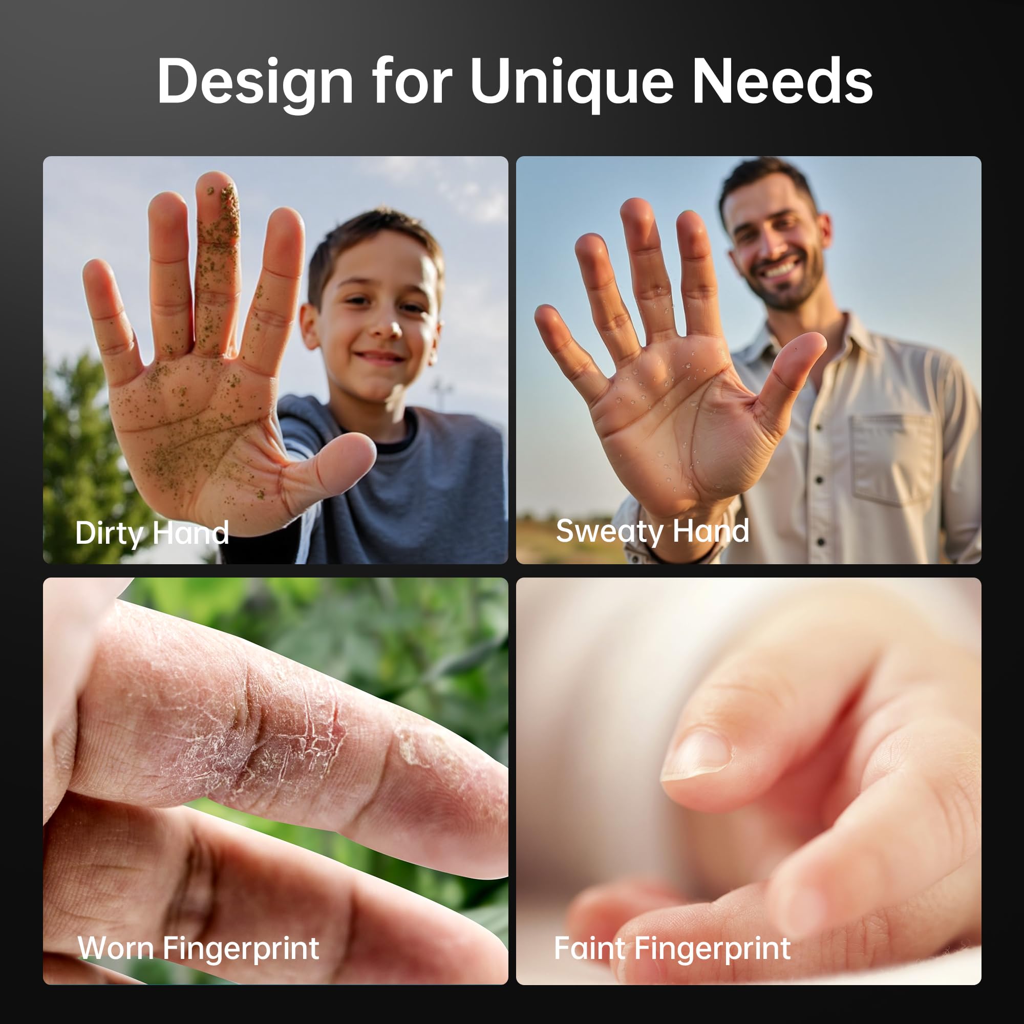 NUTOMO Palm Vein Serrure intelligente : serrures de porte d'entrée sans clé, clavier WiFi intégré, pêne dormant numérique électronique avec télécommande pour support à domicile, Alexa/batterie