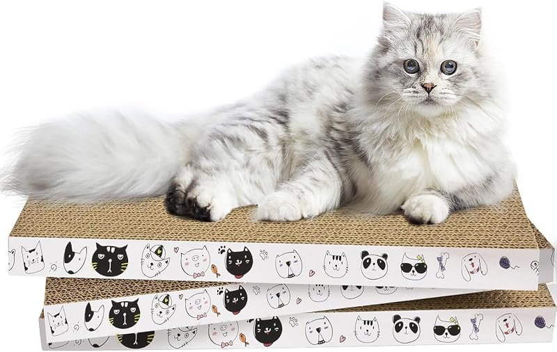 Tapete Arranhador de Papelão para Gatos AccEncyc, Reversível, 3 Unidades