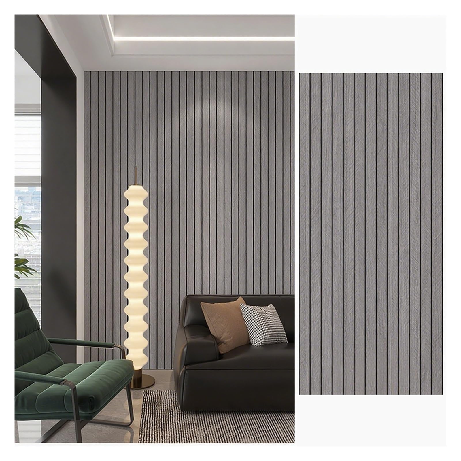 Paneles PVC Pared Paneles de pared de madera autoadhesivos, paneles de listones de PVC, paneles de listones de imitación de madera, imitación de madera de roble artificial, autoadhesivos, insonorizado