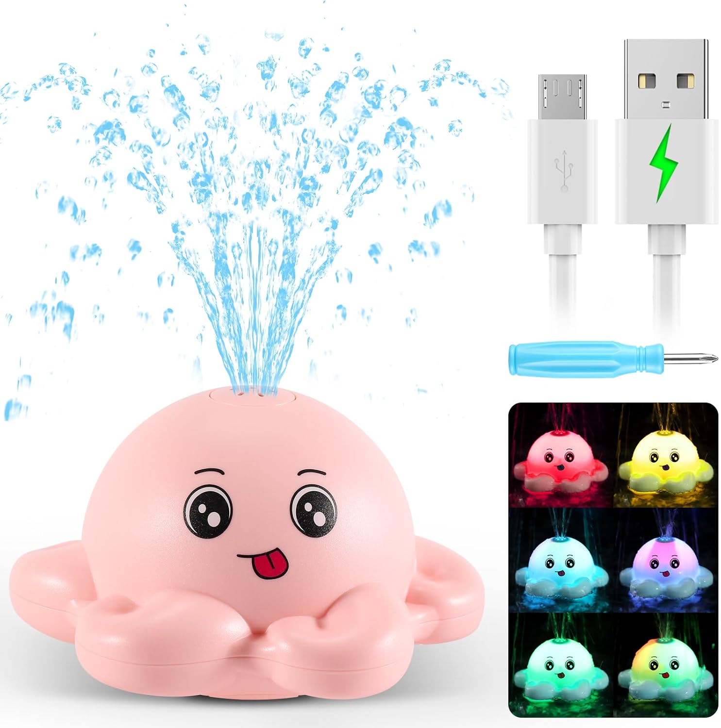 Gigilli Octopus Bath Toys, Rechargeable Baby Bath Toys
