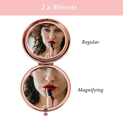 Miniatura 3 de XPENMULBOJA Regalos de Navidad para mujer, espejo de maquillaje para cumpleaños, Navidad, espejo compacto, regalos para niña, hija, mamá, amigas,