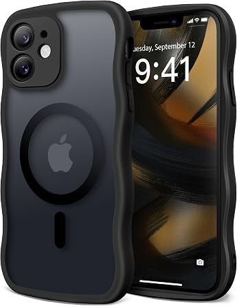CAPRARO Cute for iPhone 11 Case, Compatible with MagSafe Black