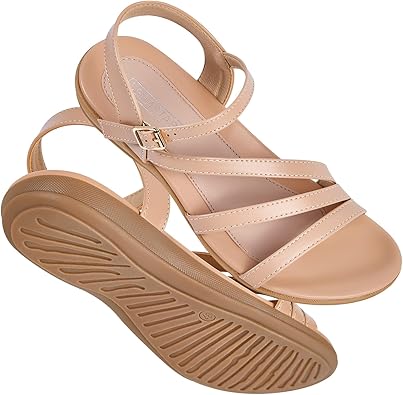 Flat Sandals for Women Dressy - Comfortable Walking Summer Womens Sandal