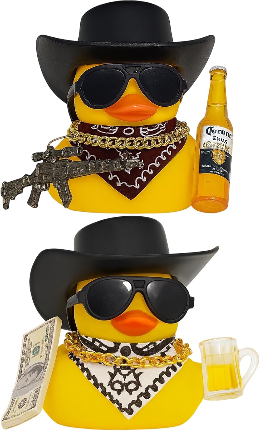 Rubber Duck, 2 Pack Funny Car Dashboard Decorations, Rubber Ducks for Car Accessories, Office Desk Decor, Party Favors, Stress Relief Toys, 6x5 cm