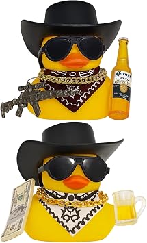 Rubber Duck, 2 Pack Funny Car Dashboard Decorations, Rubber Ducks for Car Accessories, Office Desk Decor, Party Favors, Stress Relief Toys, 6x5 cm