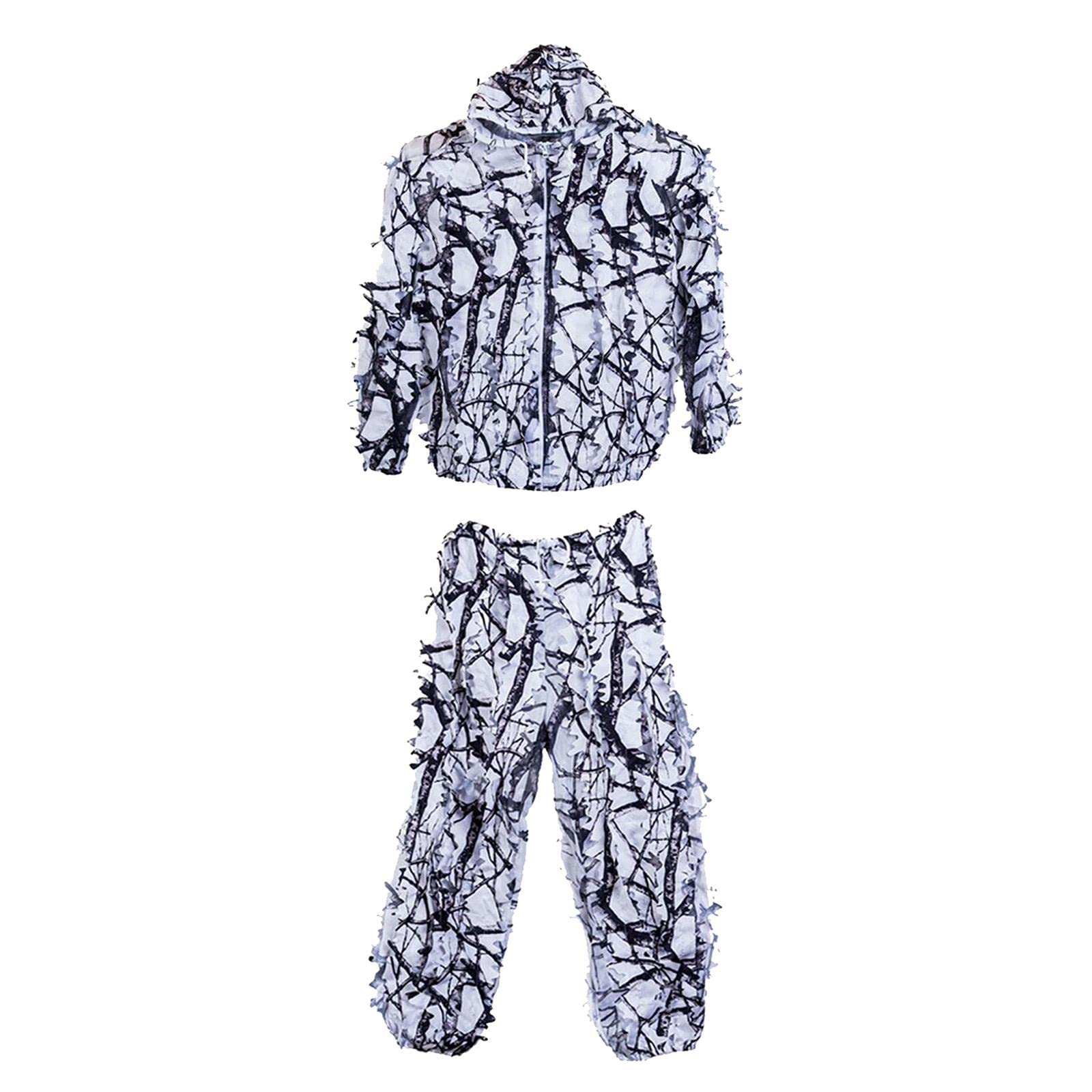 NIVAA Adults 3D Ghillie Suit Snow Jungle Woodland Hunting Camouflage Leafy Clothes-image-34