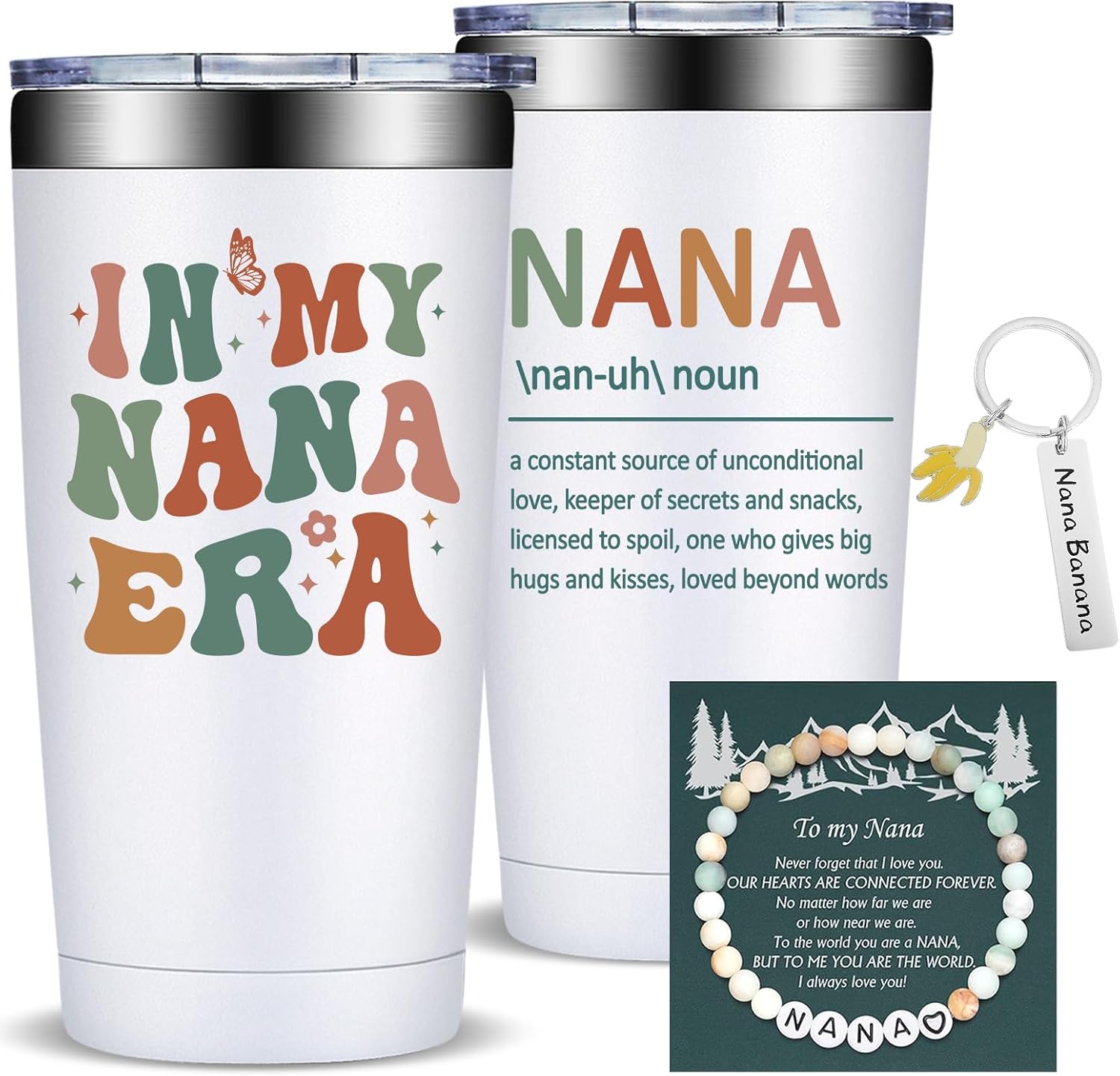 Fufandi Nana Gifts, Best Nana Ever - Christmas Gift for Nanas, World's Best Nanas - Mothers Day Birthday Gifts for New Nanaes, Grandma to be - Tumbler Cup