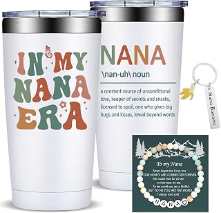 Fufandi Nana Gifts - World's Best Nanas, Best Nana Ever Tumbler Cup 20oz | Christmas Mothers Day Birthday Gifts for New Nana, Grandma To Be