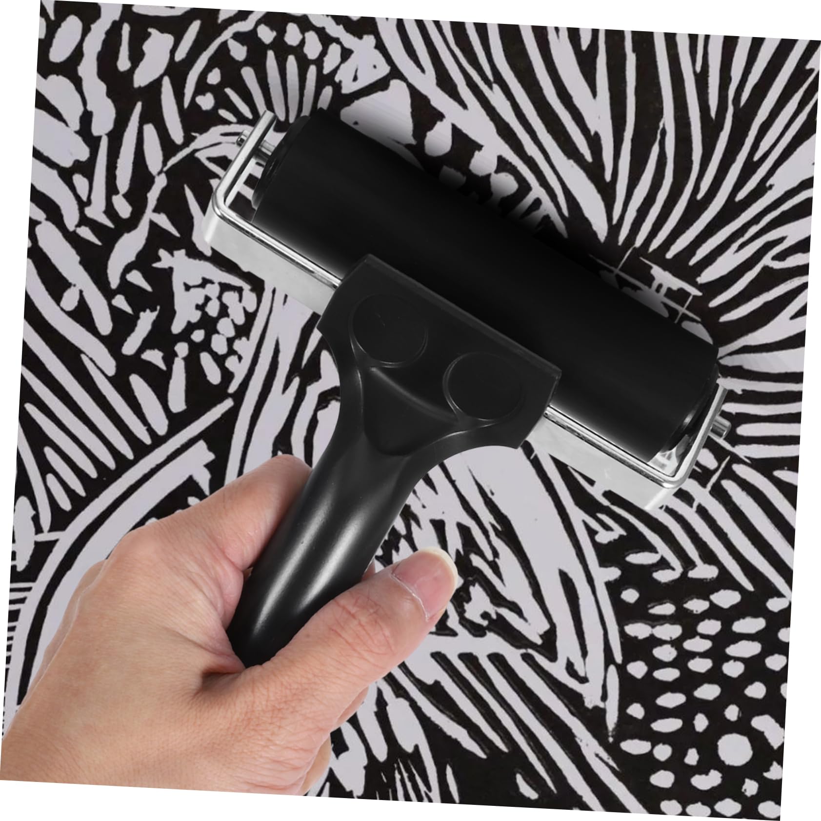 Rodillo de Grabado 3 Piezas de Goma Metal Abs Negro