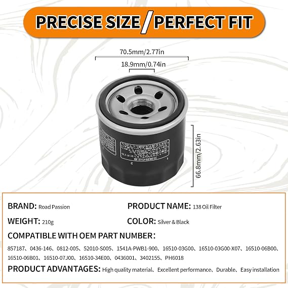 Road Passion Oil Filter for SUZUKI GSF600 S 600 GSF600 600 1995 1996 1997 1998 1999 2000 2001 2002 2003 2004