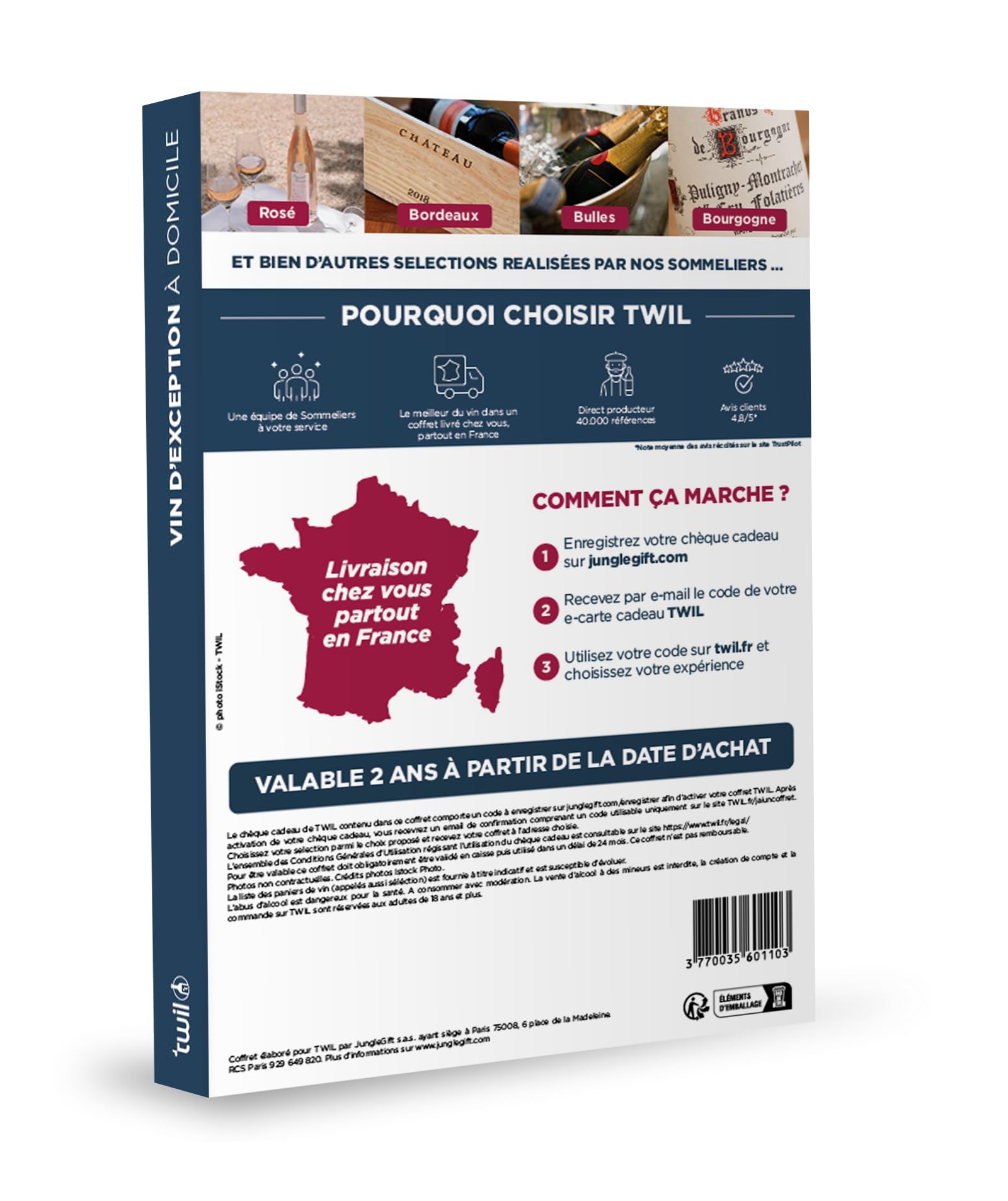 Twil - Coffret Cadeau - VINS D'EXCEPTION À Domicile - Le Plus Grand Choix de vins & Les Meilleures offres