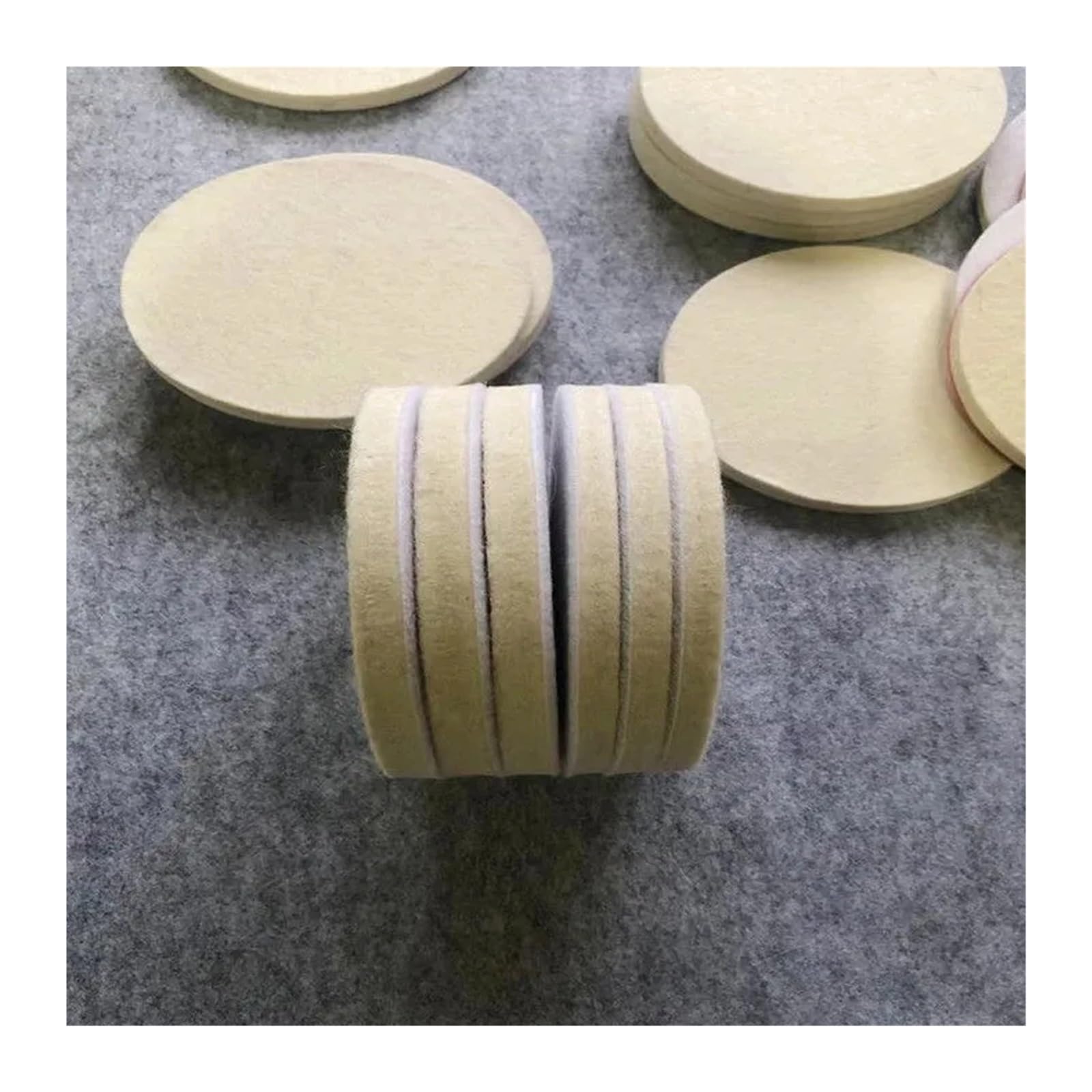 Discos pulidores de lana 5 almohadillas de pulido de fieltro de lana de 75 mm, 100 mm, 125 mm, 150 mm y 180 mm for ruedas de vidrio y acero inoxidable, herramienta for reparar arañazos.(7 inch)