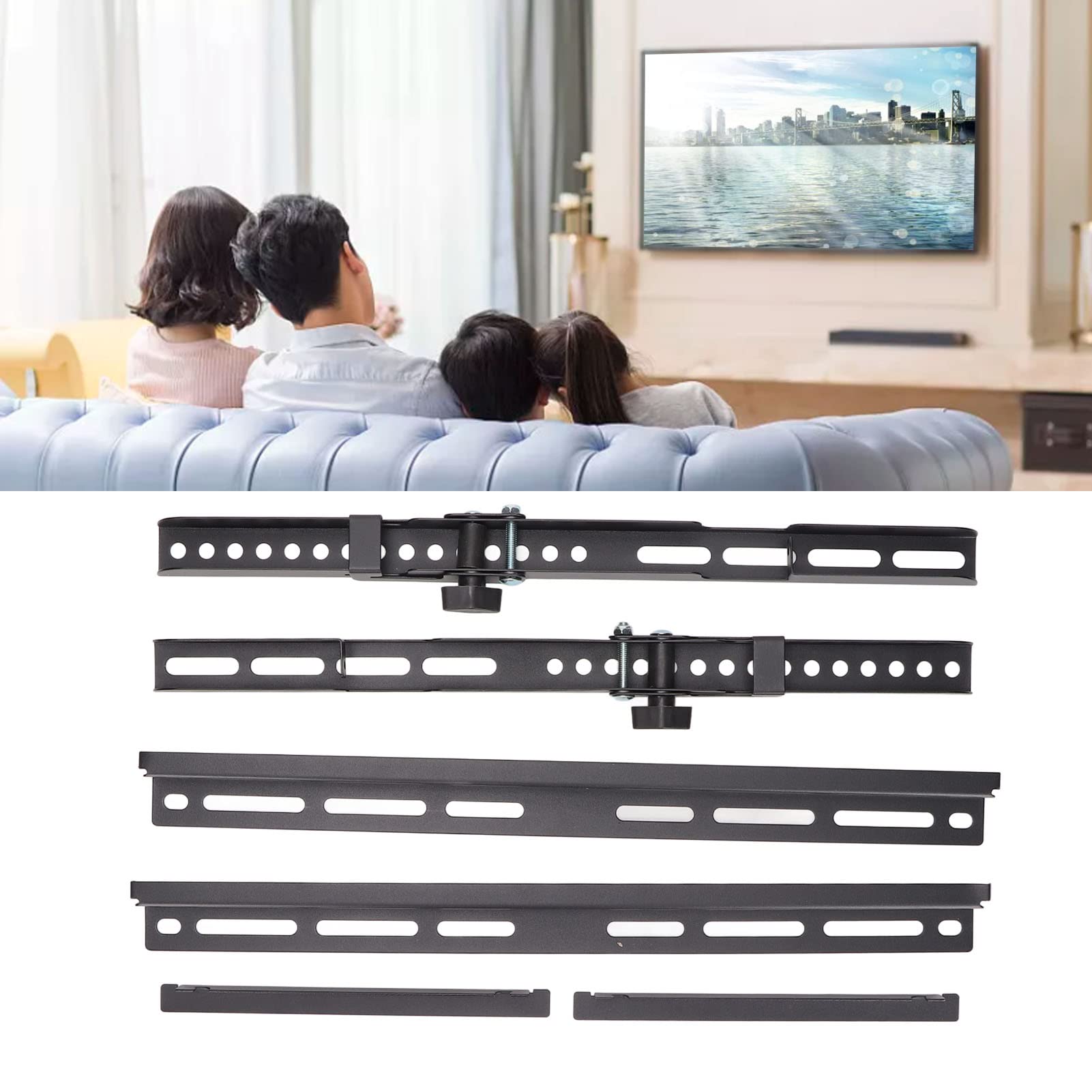 Supporto a parete regolabile per TV CT9003, staffa ultra sottile con capacità di carico di 110 libbre e compatibile con VESA 600x400 mm, adatta a televisori da 14 a 55 pollici,