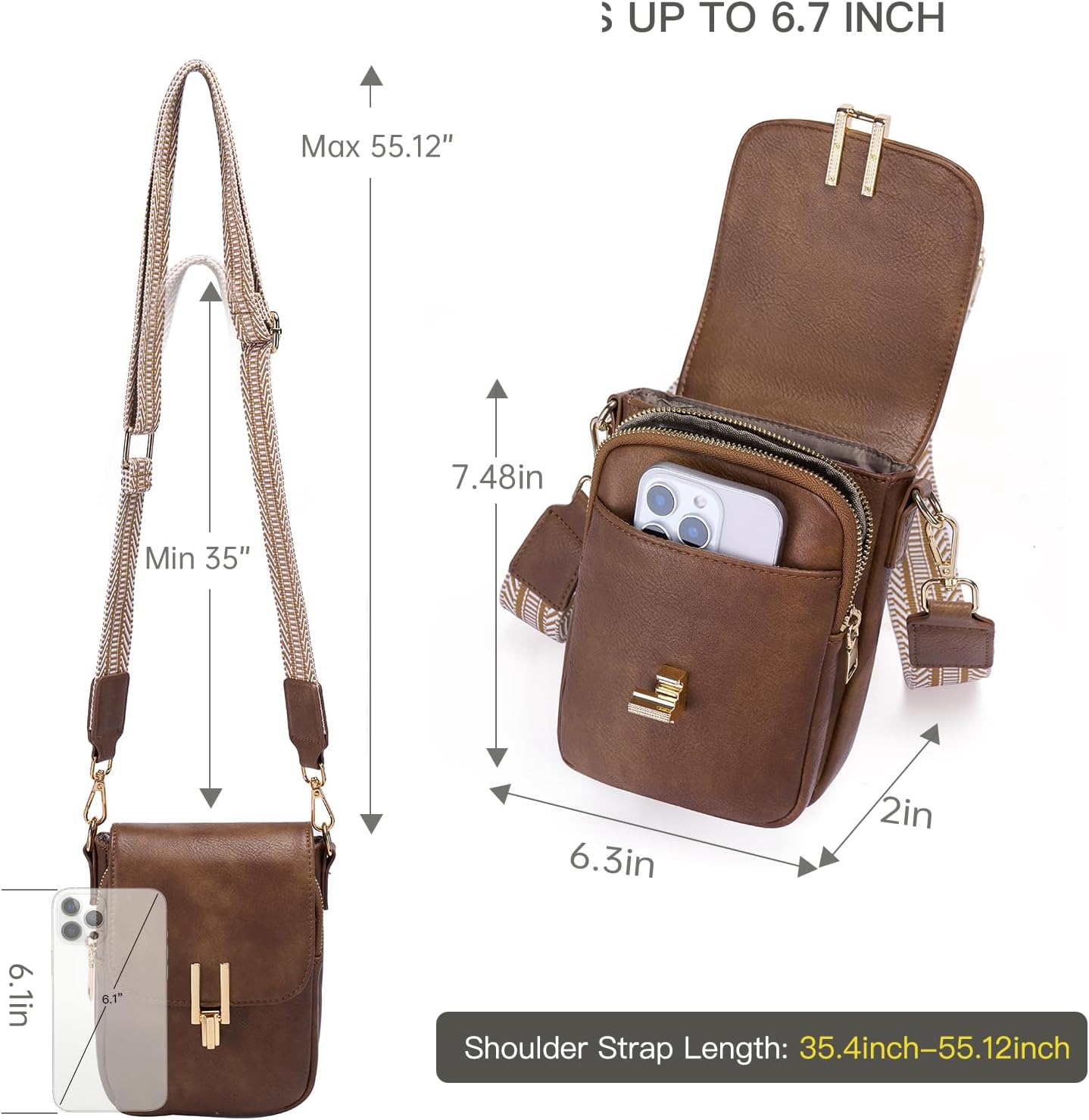 GOIACII Phone Purse Crossbody Bags for Women Small Travel Wallet Touch Screen RFID Blocking - Image 4