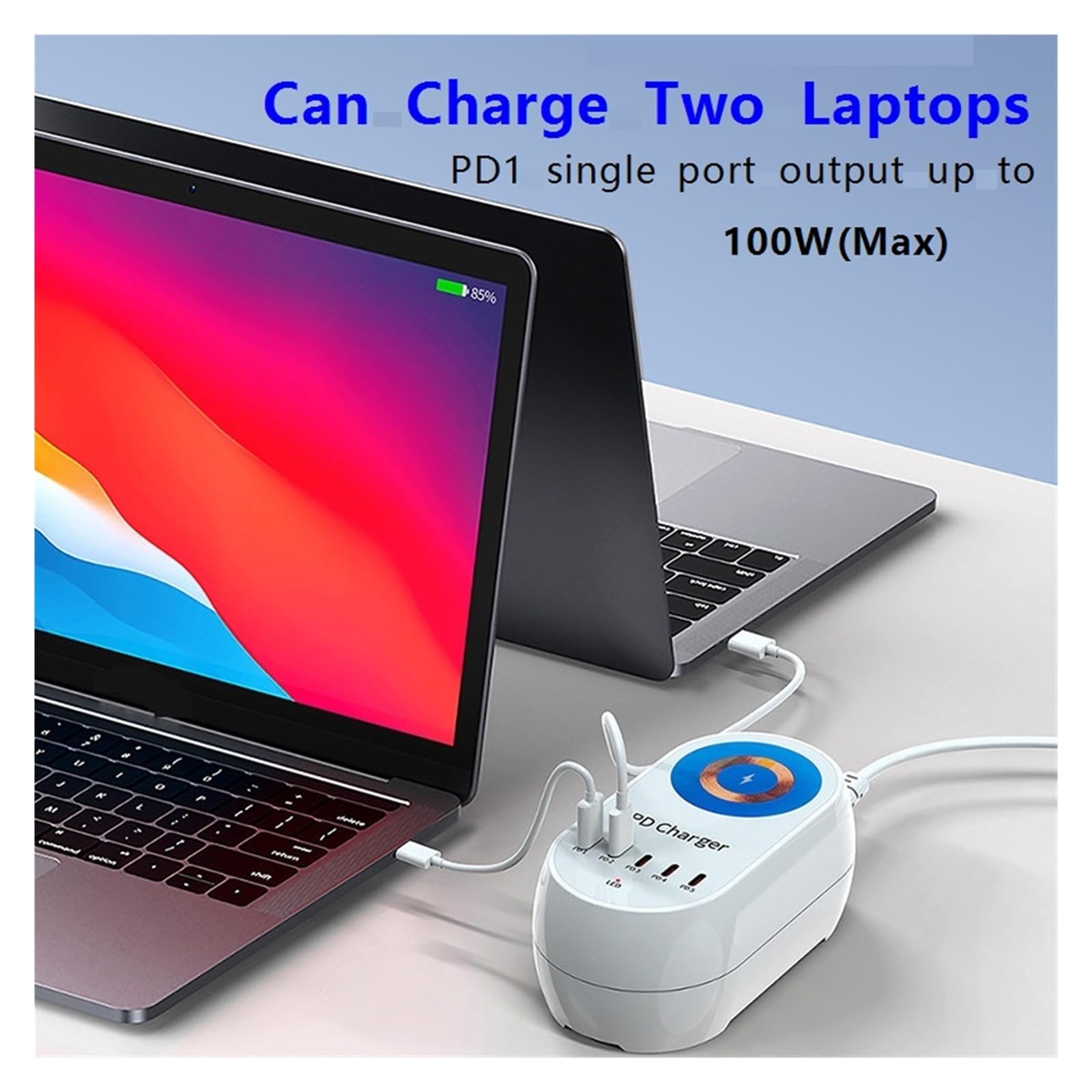 Stacja Ładująca USB Typu C O Mocy 140 W. Zasilacz Szybkiego Ładowania Bezprzewodowego PD 3.0 MożLiwość Szybkiego łAdowania