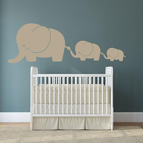Miniatura 6 de Elephant Wall Decals - Twin Baby Nursery Decor Sticker, Decoration for Kids Room, Playroom, Jungle Theme Bedroom