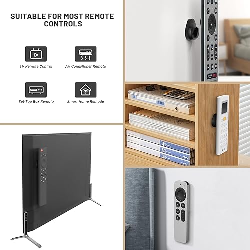 Miniatura 8 de JUMEIHUI Paquete de 6 Soportes Magnéticos para Control Remoto de Montaje en Pared, Organizador de Control Remoto de TV Conveniente y Elegante para
