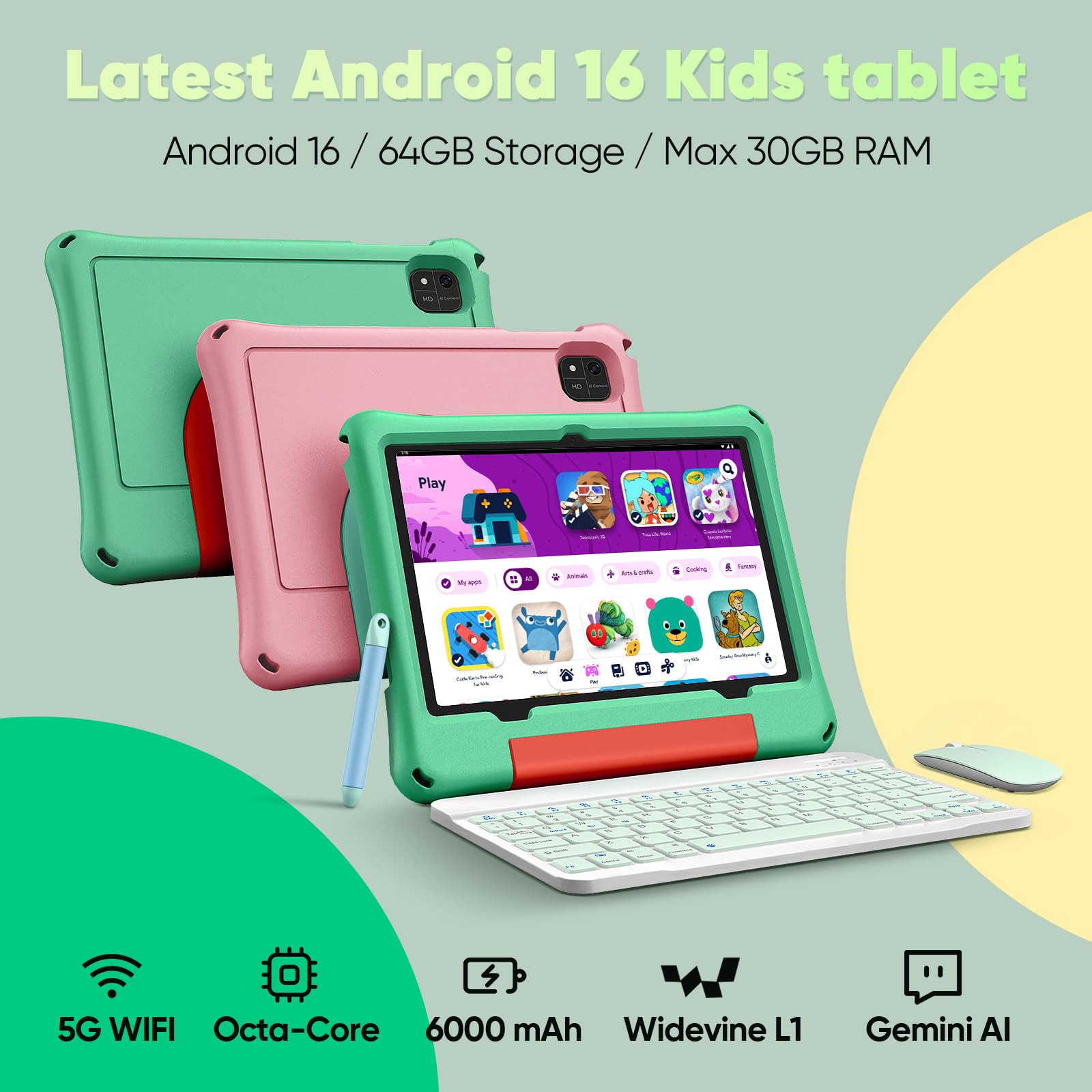 Amazon.com : aiprotablet Kids Tablet, Android 16 Tablet for Kids