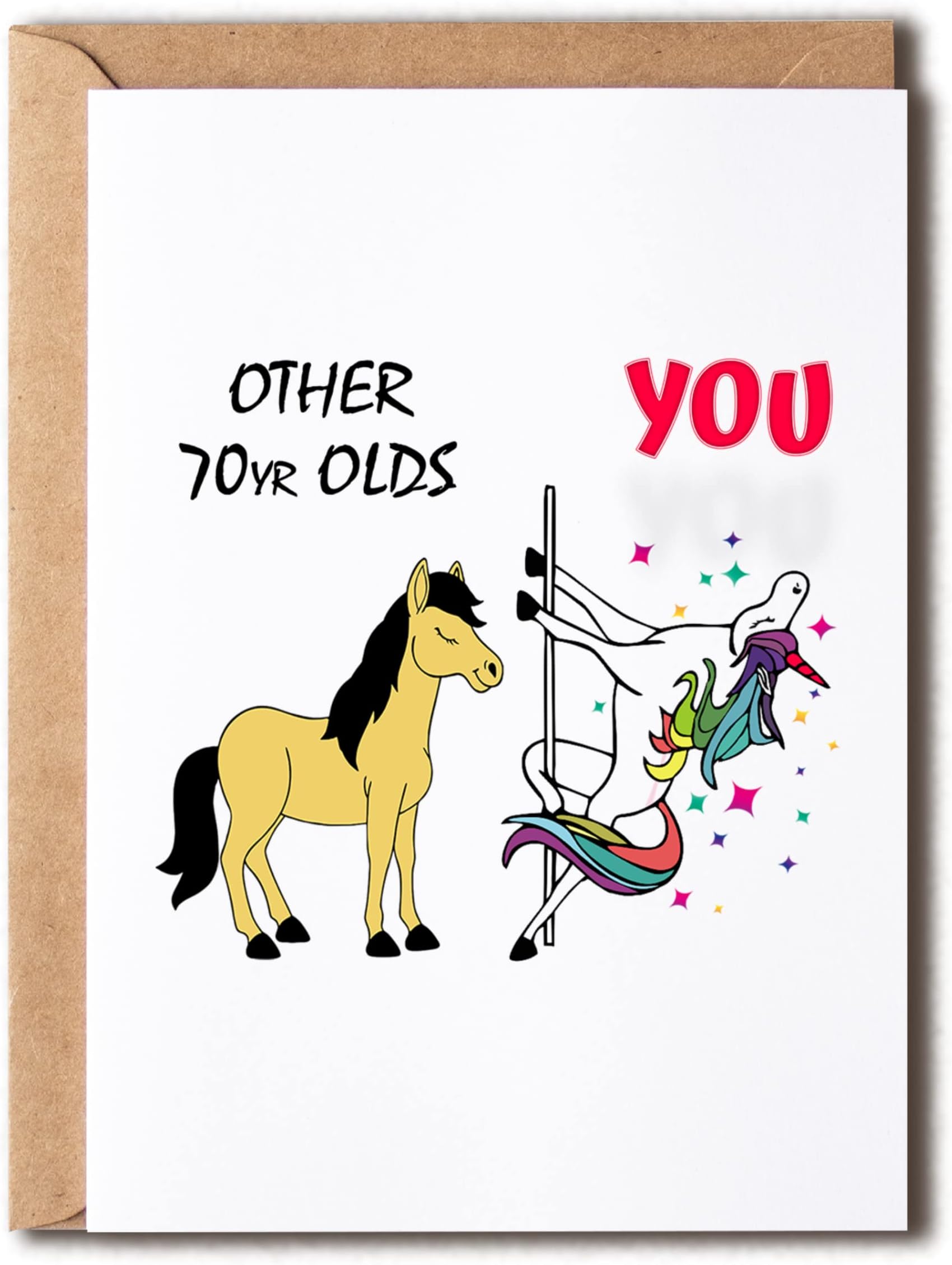 Other 70Yr Olds You - 70Th Birthday Card - Dancing Unicorn Birthday - Hilarious 70Th Birthday Card - Other 70 Year Olds - Lovely Unicorn - Happy Birthday