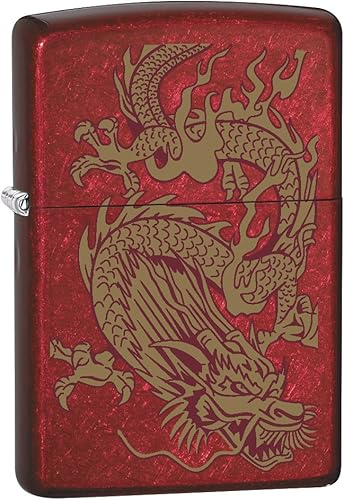 Zippo Encendedor: Dragón Dorado - Candy Apple Red 79095