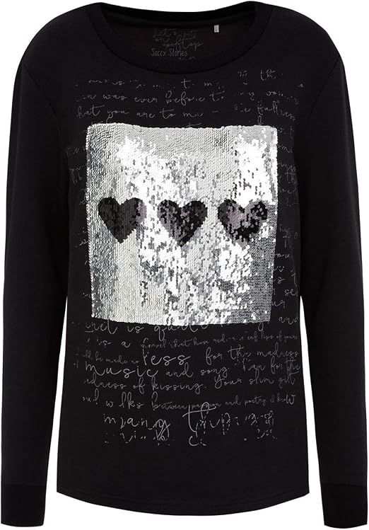 SOCCX Felpa da donna con paillettes reversibili : Amazon.it: Abbigliamento