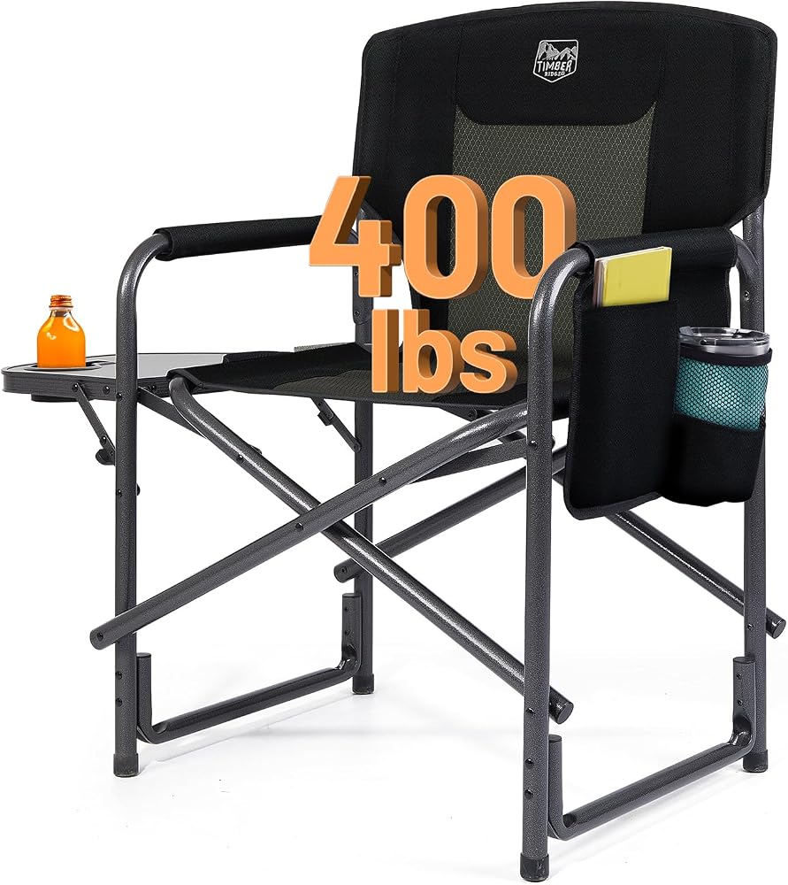 TIMBER RIDGE Aluminum Oversized Camping Chair, Support 400lbs