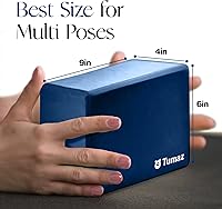 Vista 5 de Tumaz Non-Slip Yoga Blocks 2-Pack - High Density/Lightweight EVA Foam & Natural Cork for Stability, Premium Set with E-Book Included