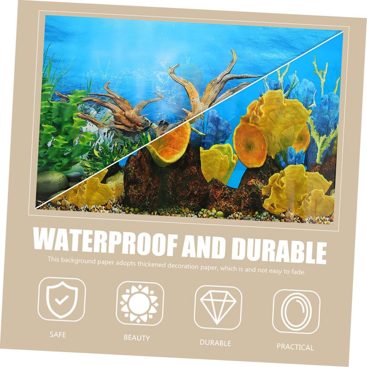 Toyvian 4 Pezzi Sfondo del Serbatoio del Pesce pianta Lo Sfondo dell'acquario Si aggrappa Acquatico impostore sfondi di Decorazioni per acquari Decorazione del Serbatoio del Pesce Vinile