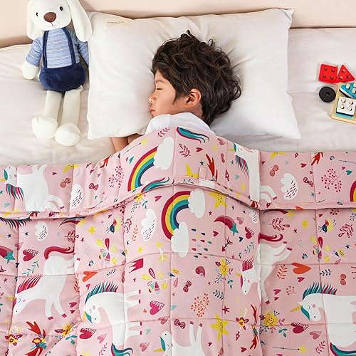 Miniatura 22 de Sivio Weighted Blanket,Cotton and Minky Fleece Throw Blanket with Beads, Reversible Heavy Blanket, 5lbs 36x48 Inch, Pink Cat