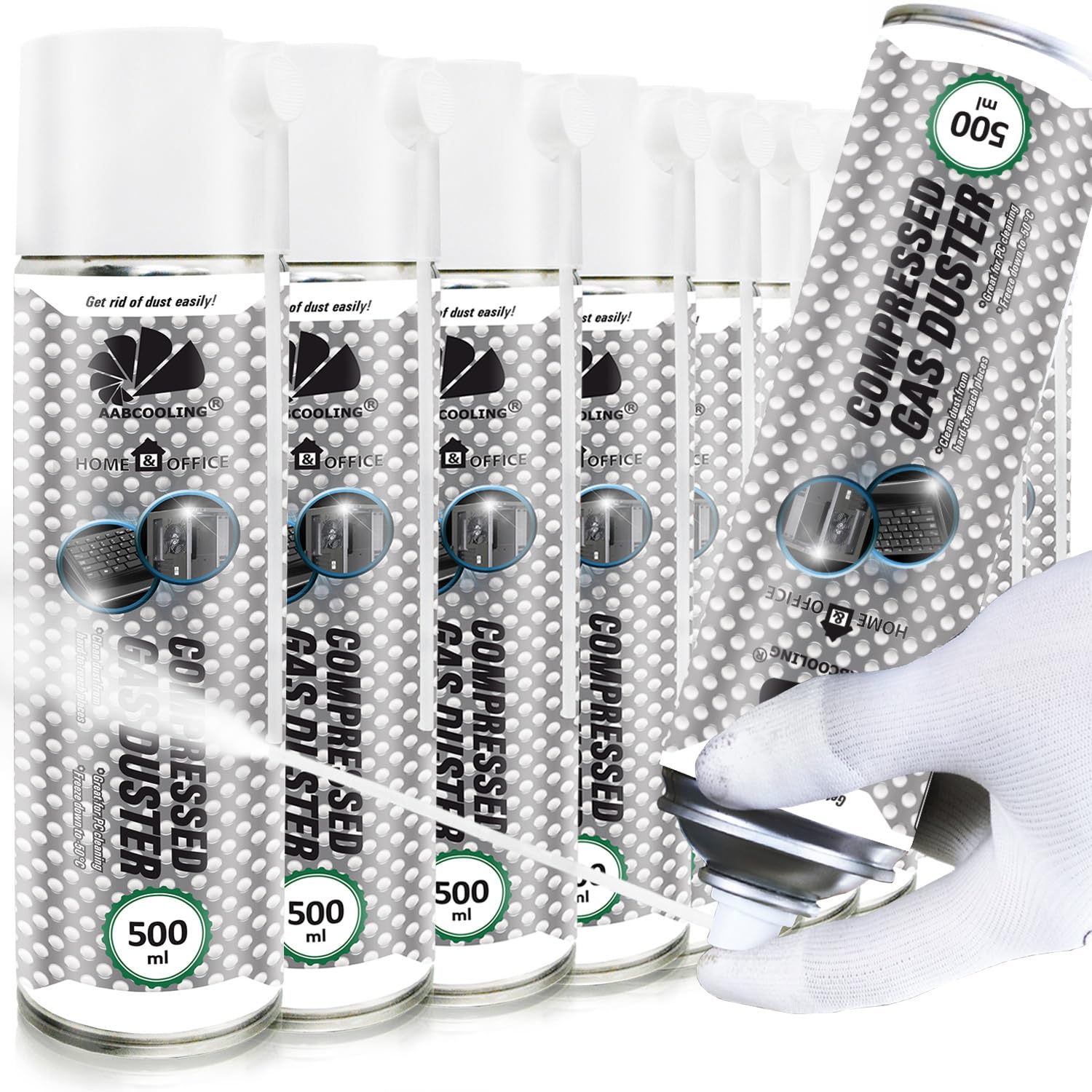 AABCOOLING Home&Office Kältespray Reiniger 11x 500 ml Eisspray, Kühlspray, Schnell Kälte-Spray, bis -50°C, Servicespray, Kälteschock, Kaltreiniger, Motorpflege, Reinigung